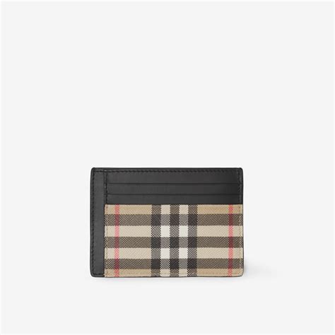 burberry vintage check and leather money clip card case|Check Money Clip Card Case in Archive beige .